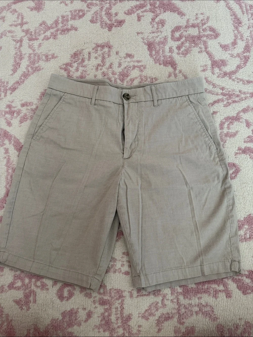 Men's Casual Linen-Blend Shorts in Light Taupe